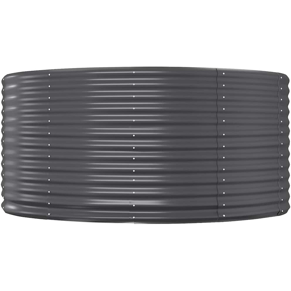vidaXL Anthracite Galvanised Steel Oval Raised Garden Bed 212 x 140 x 68cm Image 3