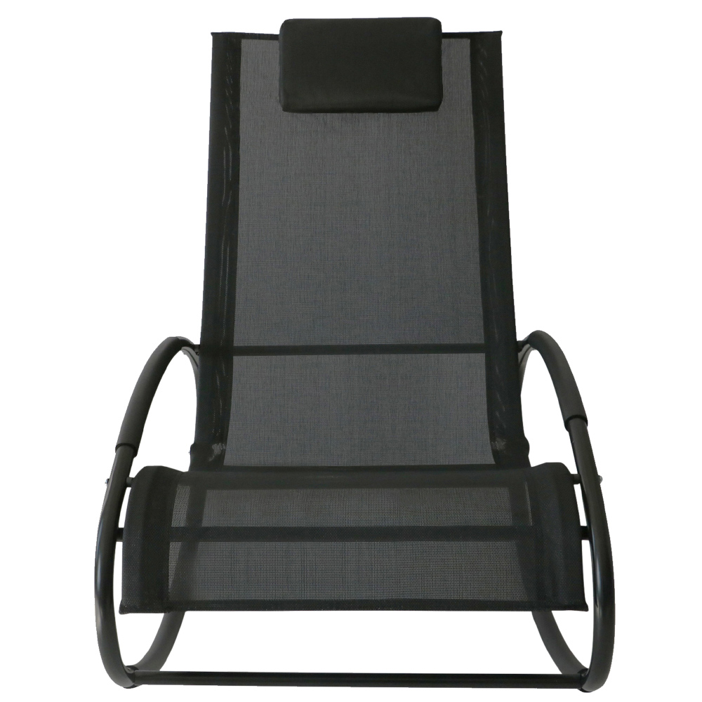 Outsunny Texteline Black Zero Gravity Rocking Chair Image 5