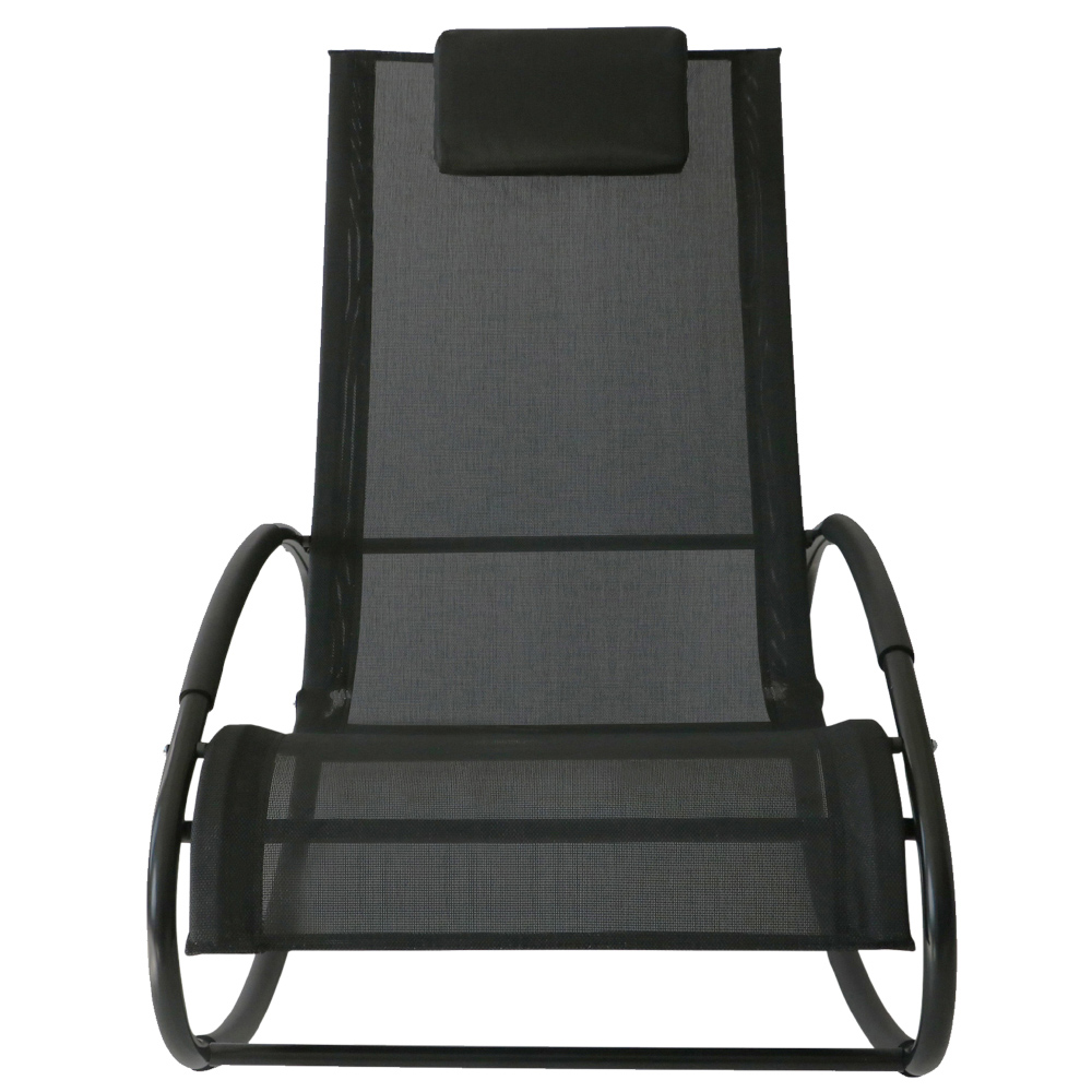 Outsunny Texteline Zero Gravity Rocking Chair Black Image 5