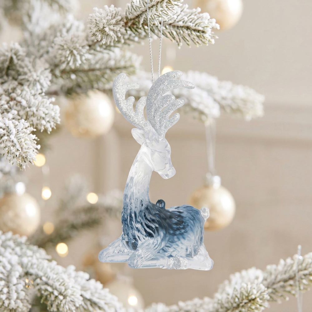 Frosted Blue Reindeer White and Blue Image 2
