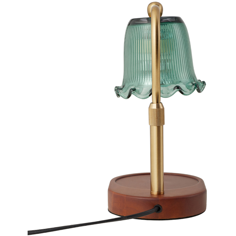 Living and Home Green Glass Candle Warmer Lamp with Dimming Image 4