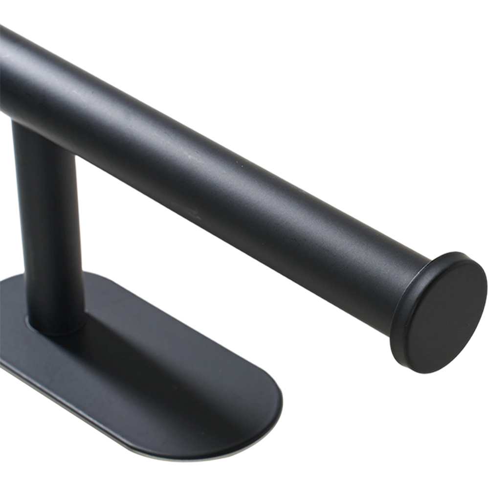 Living and Home 5-Piece Black Wall-Mounted Stainless Steel Bathroom Hardware Set with 3 Hooks Image 5