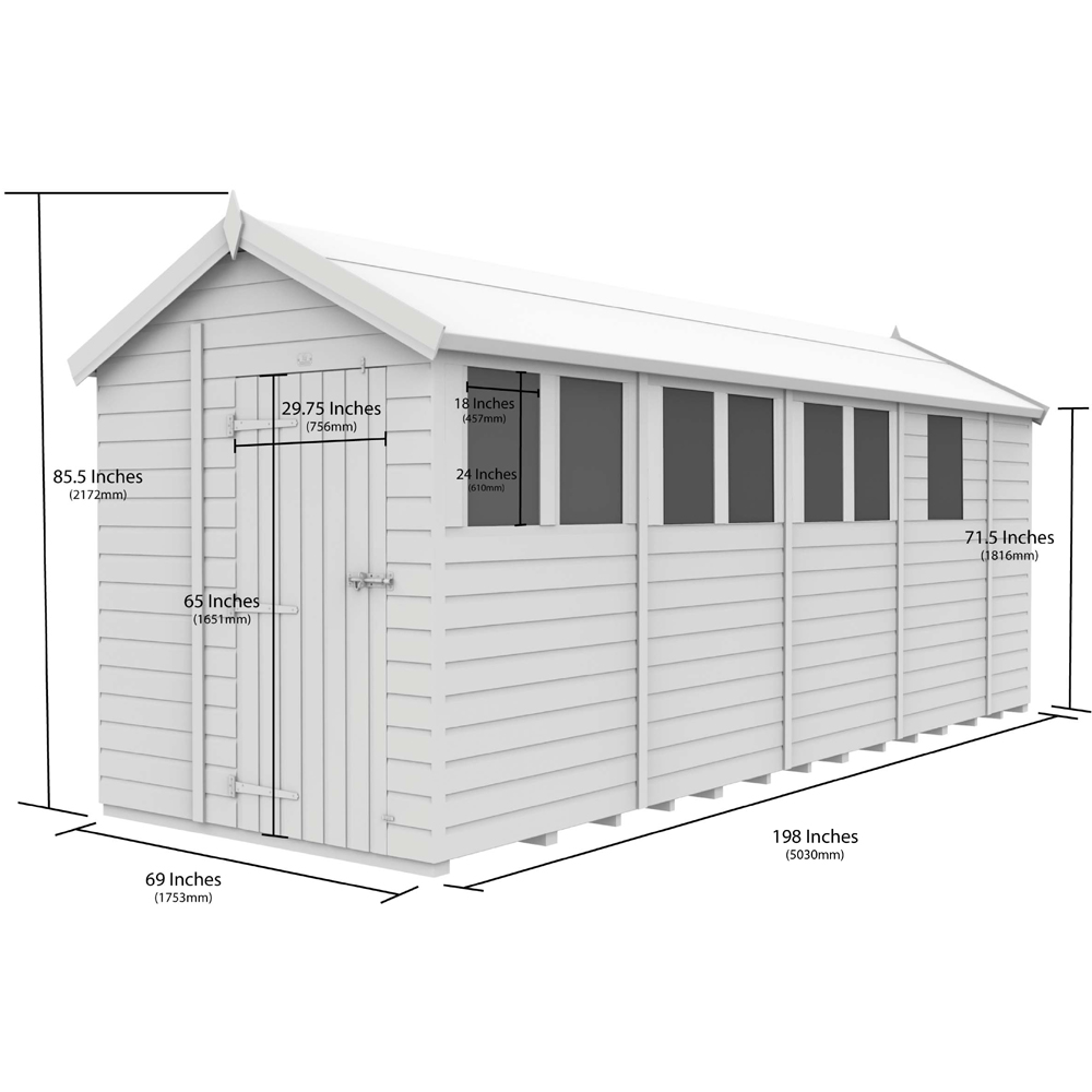 DIY Sheds 6 x 17ft Tongue and Groove Timber Apex Security Garden Shed Image 9