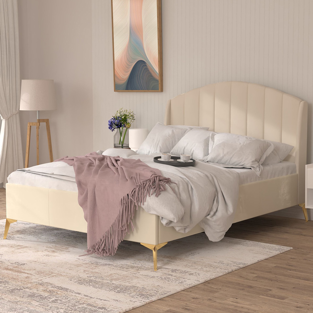 GFW Pettine Double Pink End Lift Ottoman Storage Bed Image 1