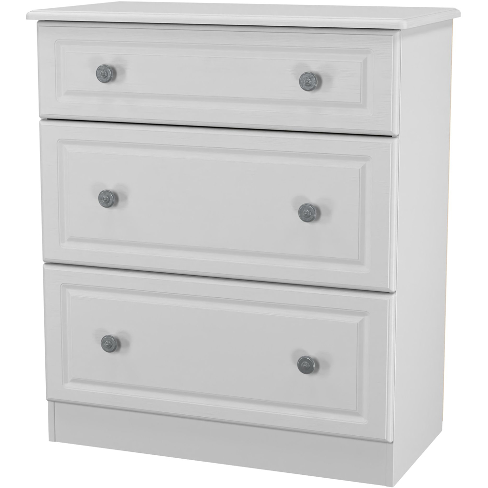 Crowndale Pembroke 3 Drawer Grey Ash Deep Chest of Drawers Ready Assembled Image 3
