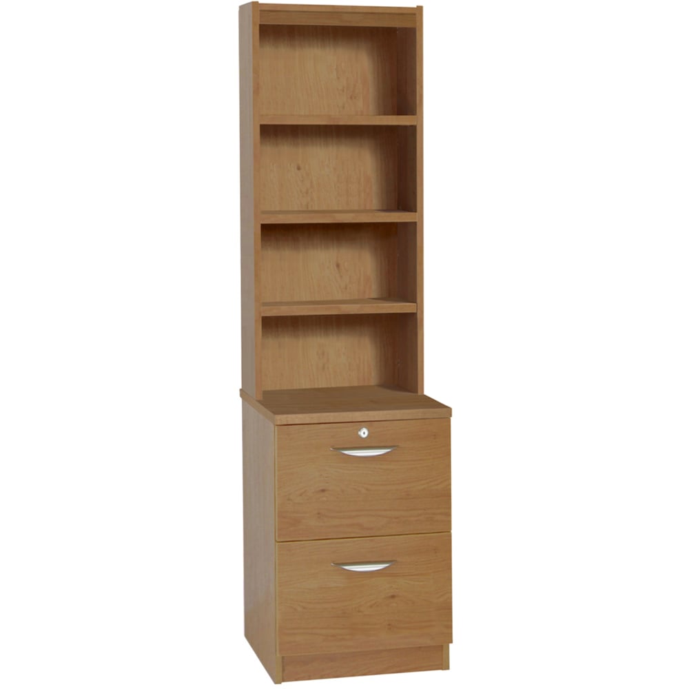 R White Cabinets 2 Drawer 4 Shelf Brown Filing Cabinet with Hutch Image 2