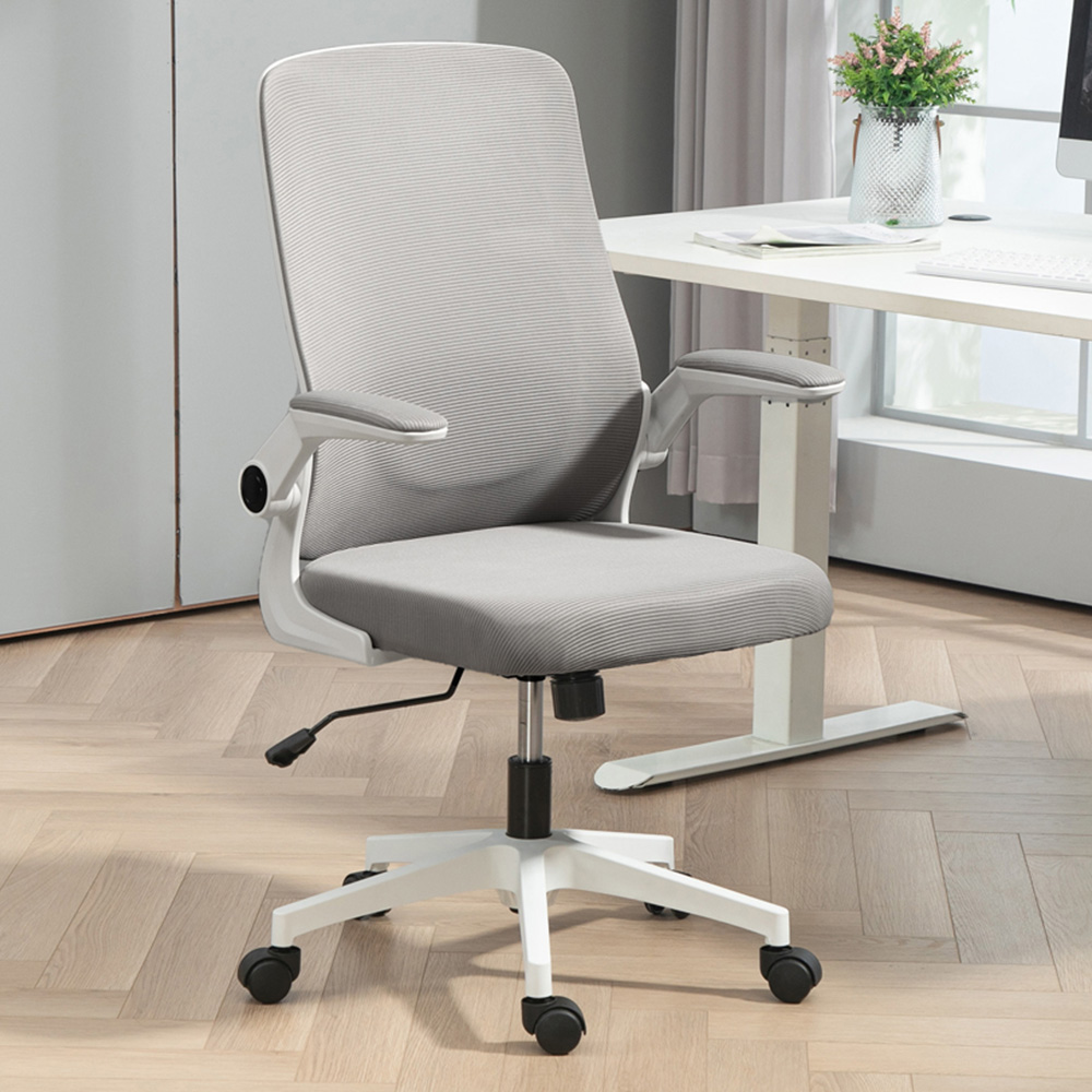 Portland Grey Mesh Tilting Office Desk Chair with Lumbar Support Image 1