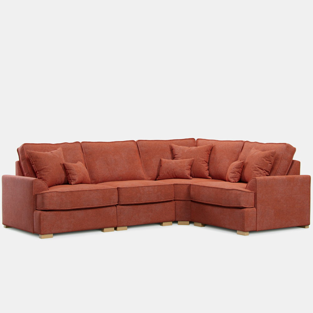 Alba City 5 Seater Ruby Fabric Left Hand Corner Sofa Image 2