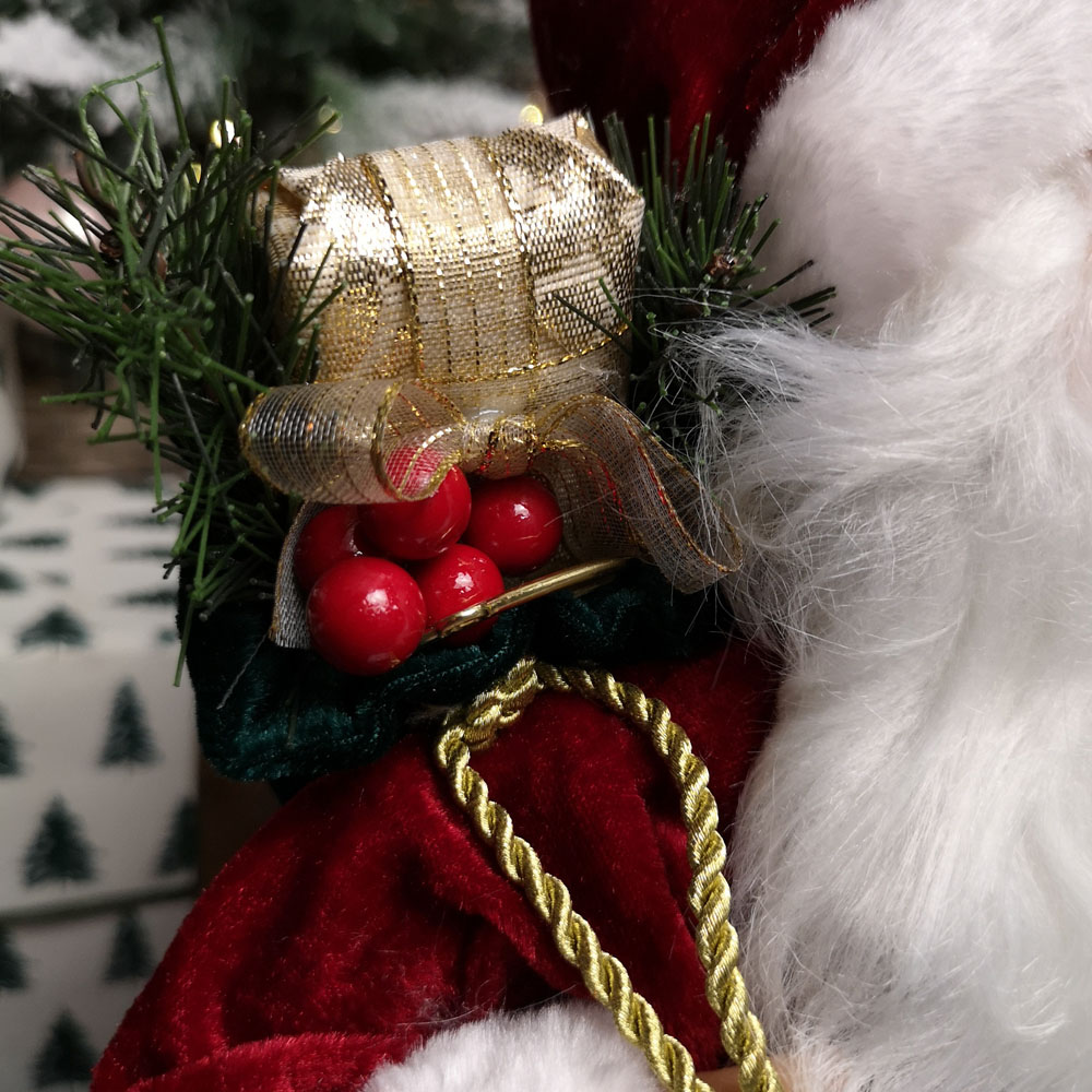 Samuel Alexander Red Standing Santa with Gift Sack Christmas Decoration 40cm Image 8