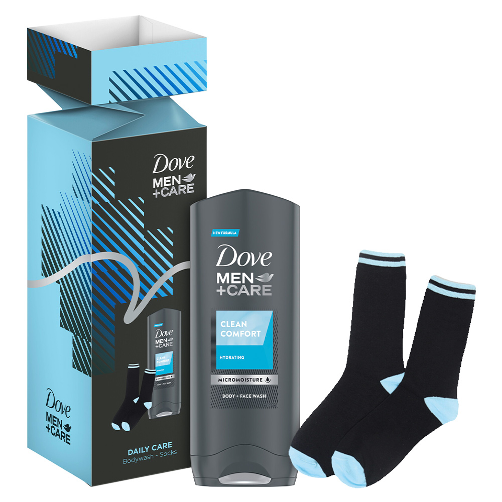Dove Men+Care Daily Care Body Wash & Socks Gift Set Image 5