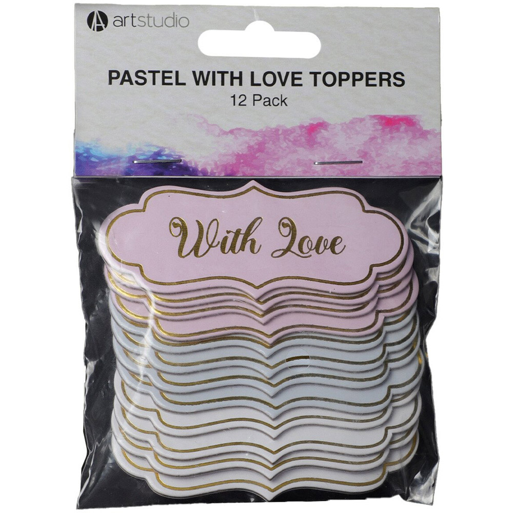 Art Studio Pastel With Love Toppers Image