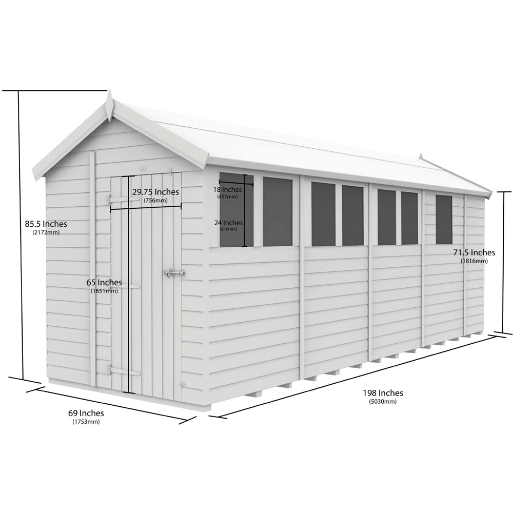 DIY Sheds 6 x 17ft Tongue and Groove Timber Apex Garden Shed Image 9
