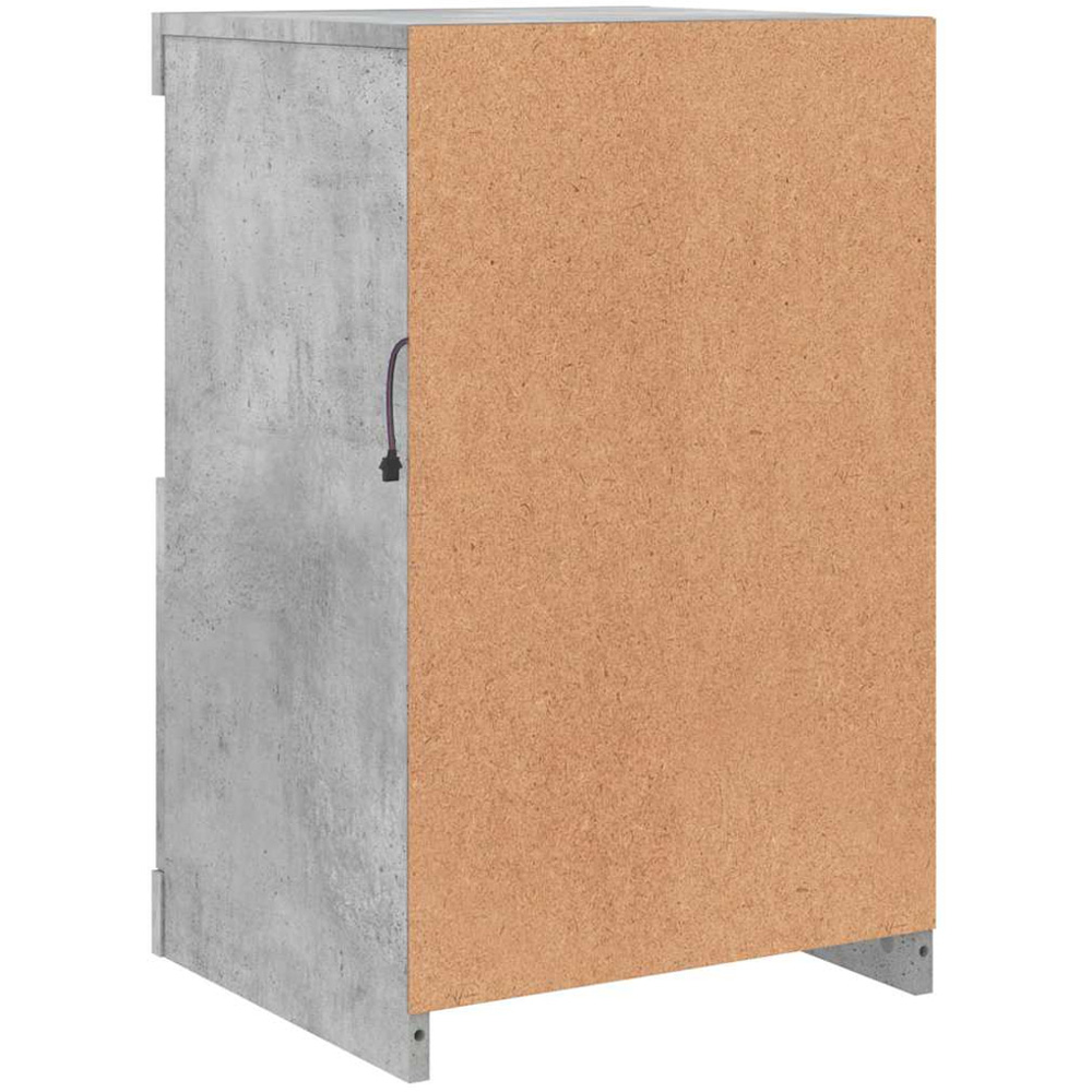 vidaXL Single Door 2 Shelf Concrete Grey Side Cabinet with LED Lights Image 9