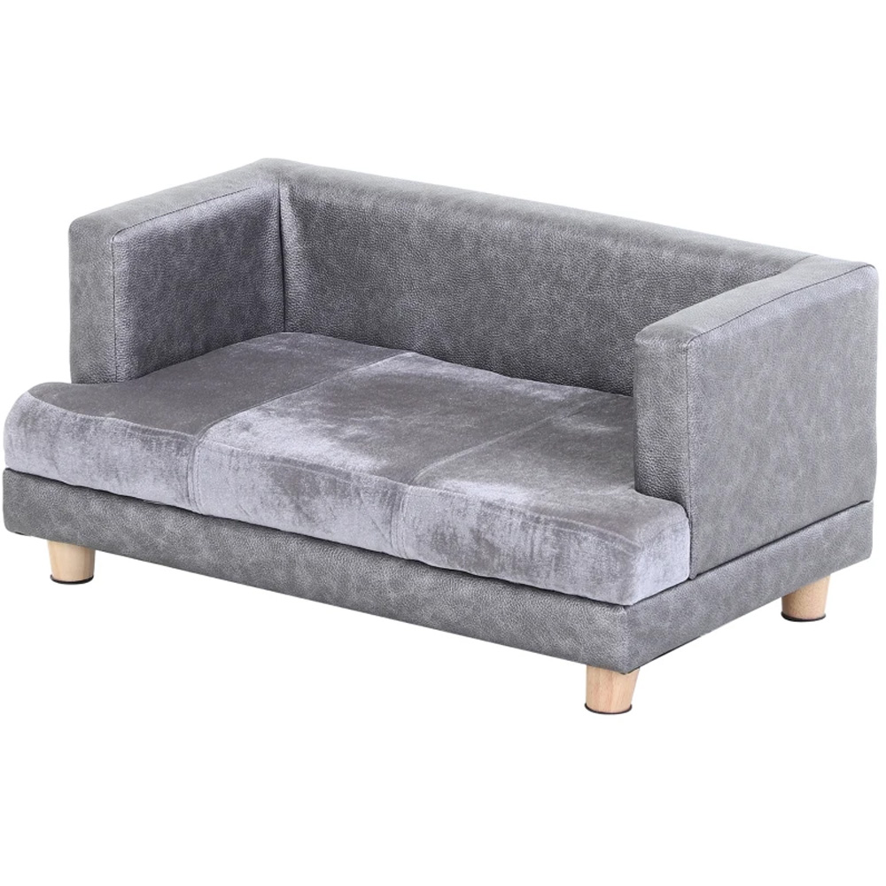 PawHut Grey Sofa Lounge Bed Image 1