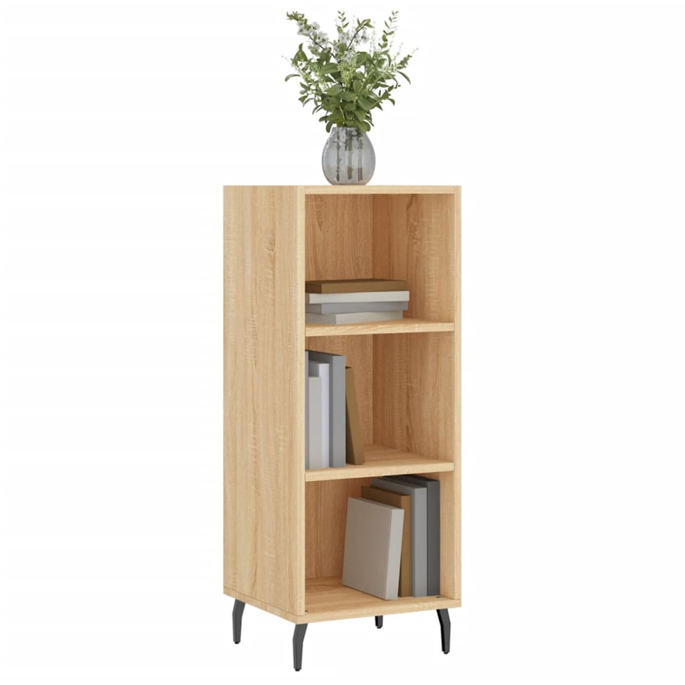 vidaXL 3 Open Shelf Sonoma Oak Sideboard with Metal Legs Image 3