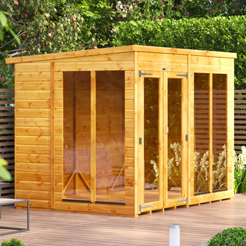 Power Sheds 8 x 6ft Double Door Pent Traditional Summerhouse Image 2