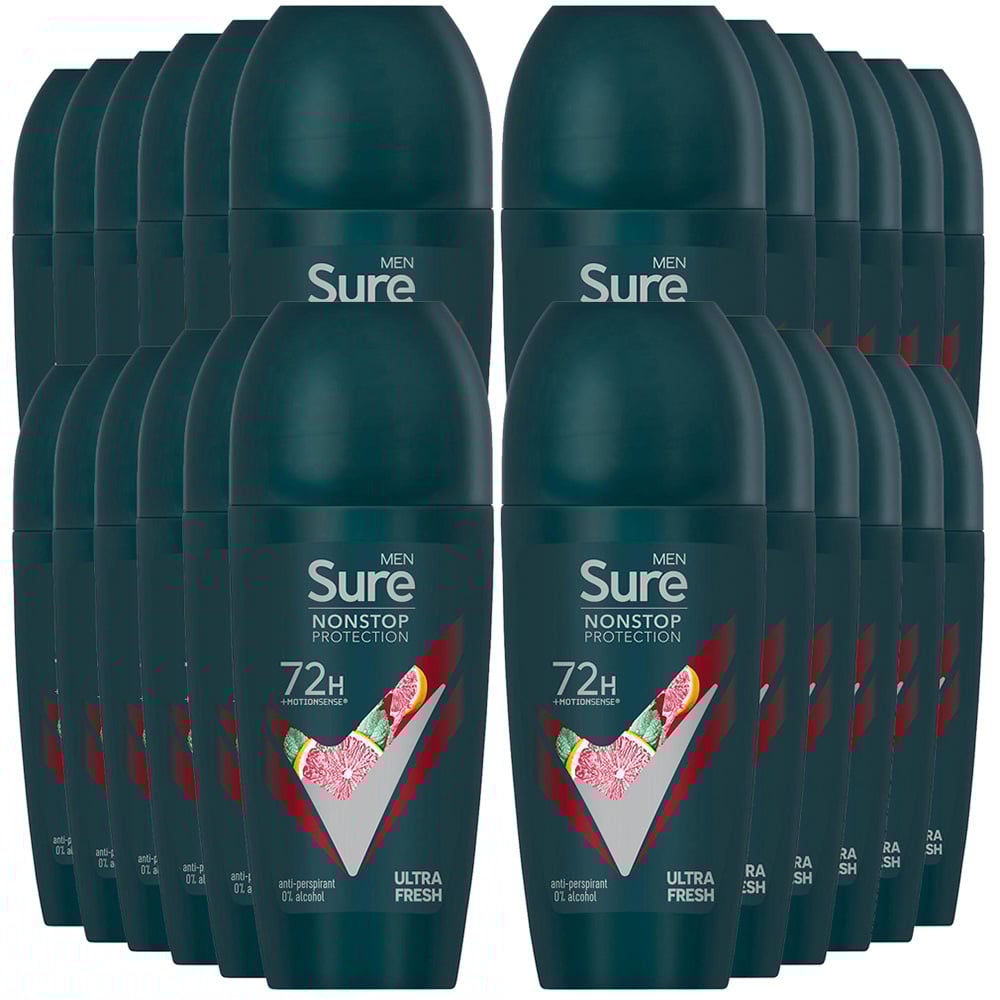 Sure Men 72H Non-Stop Protection Anti-Perspirant Ultra Fresh Deodorant Stick 50ml 24 Pack Image 1