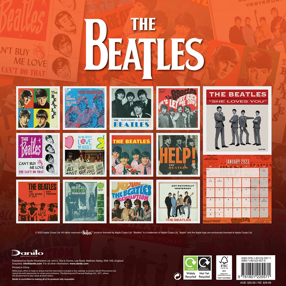 Official Beatles 2023 Square Music Calendar Image 4