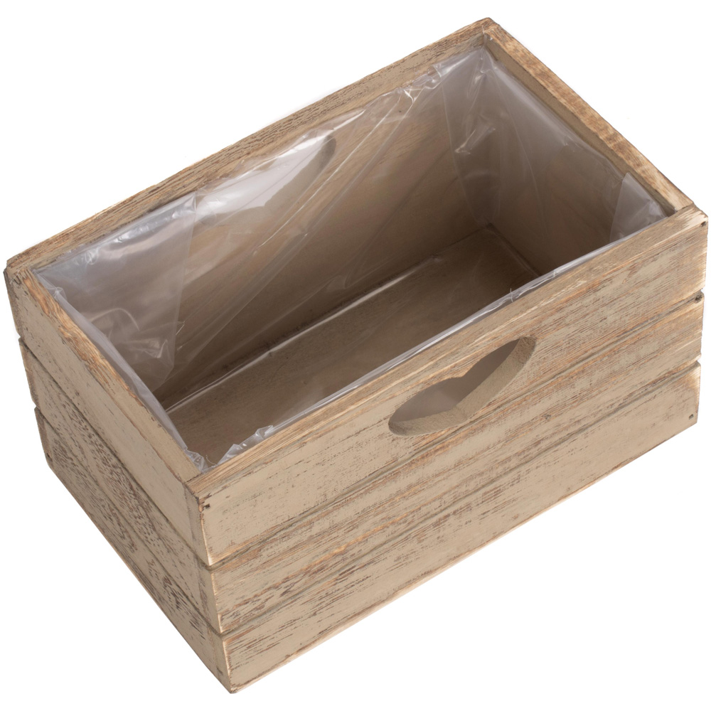 Red Hamper Oak Effect Wooden Planter Image 1