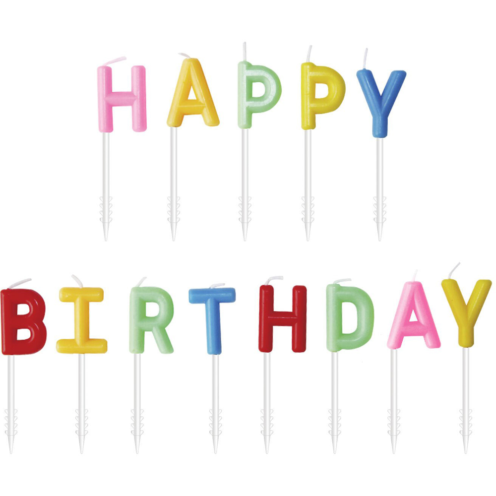 My Party Multi-Coloured Happy Birthday Candles Image 1