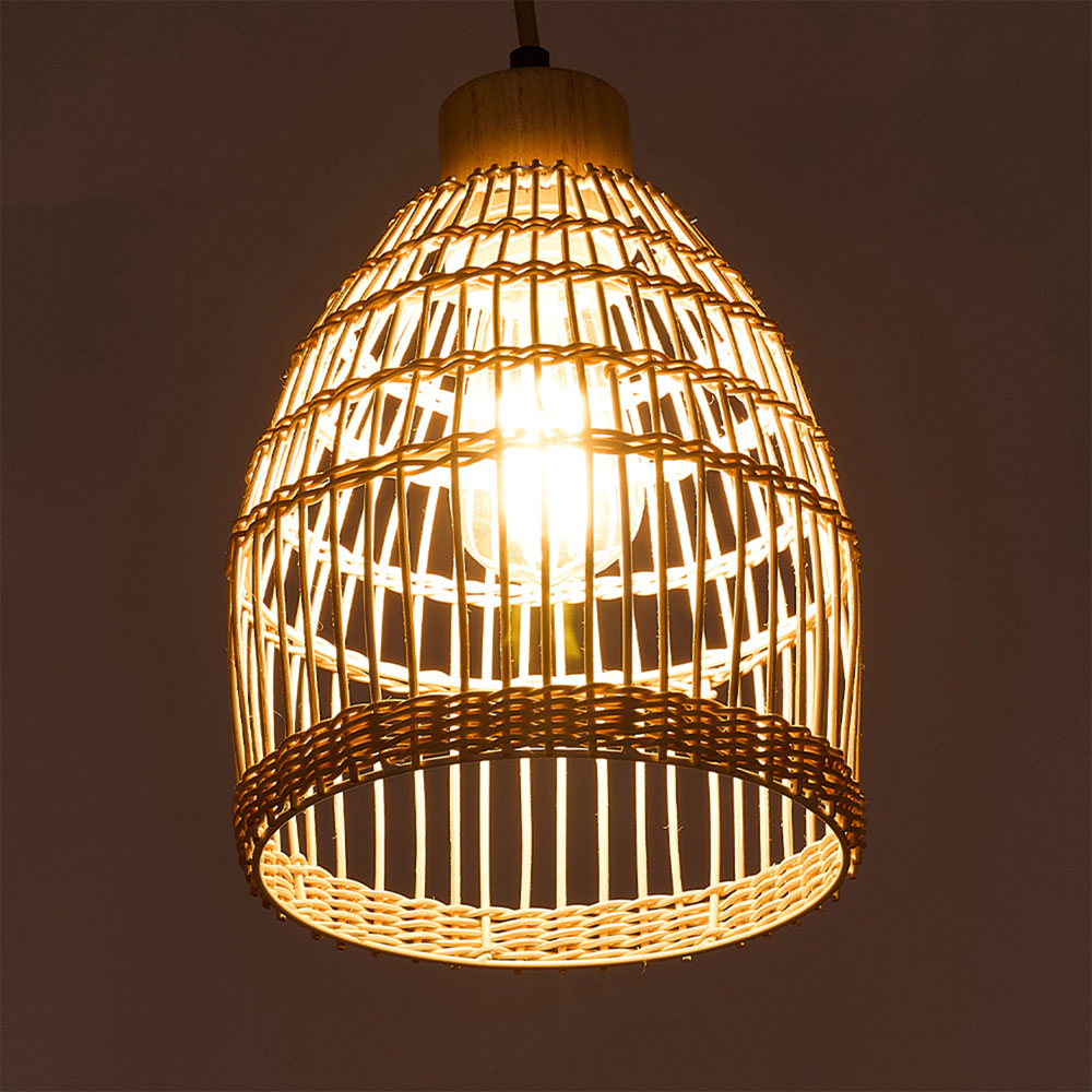 Living and Home Natural Bamboo E27 Pendant Light Image 6
