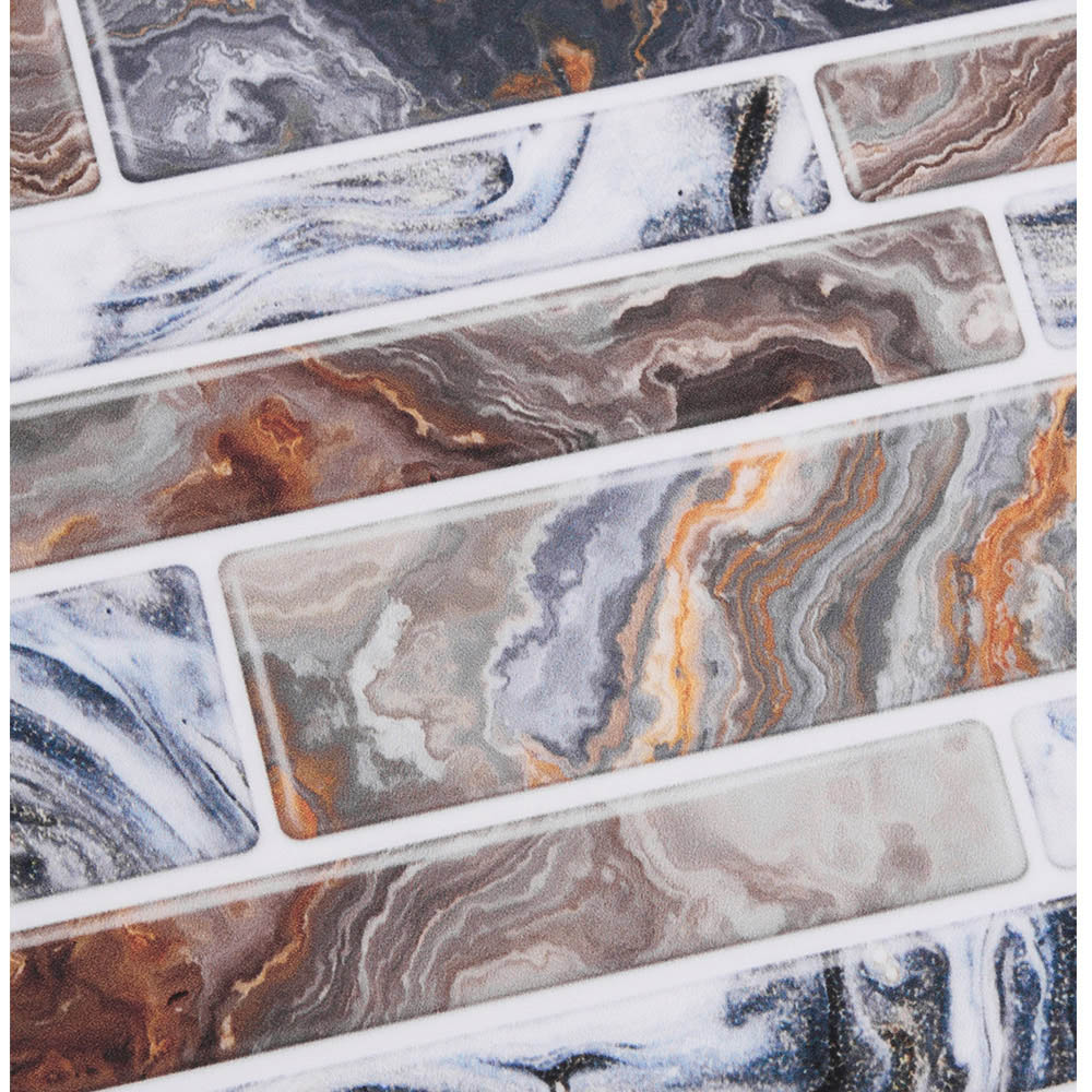 Living and Home Marble Effect Multicolour Self-Adhesive Wall Tile Sticker 20 Pack Image 3