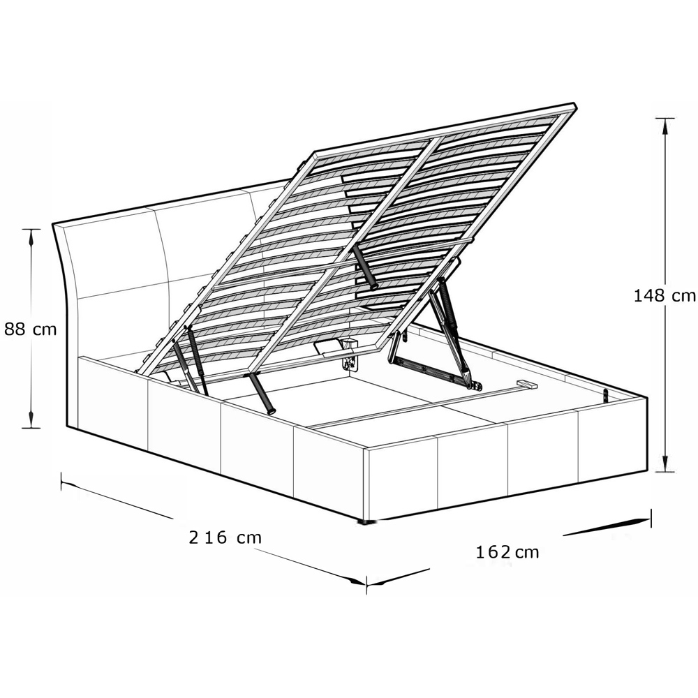 GFW Ascot King Grey End Lift Ottoman Bed Image 7