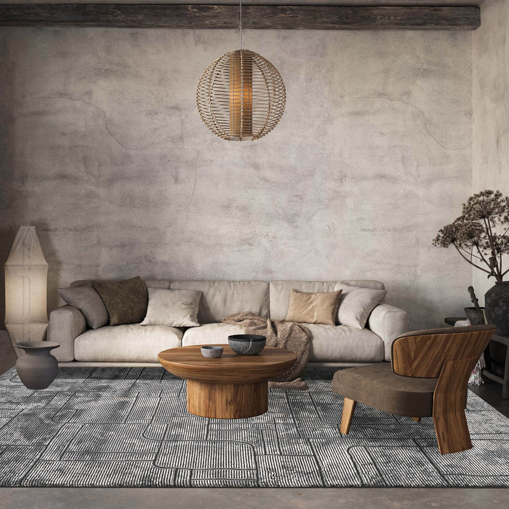 Desire Rugs Belgravia Metallic Sheen Modern Cobble Design Grey Rug 160 x 230cm Image 5