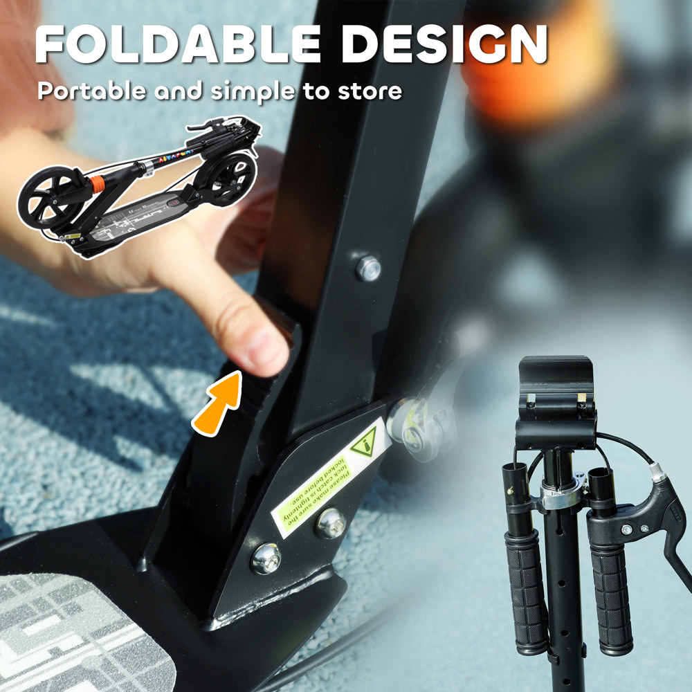 Tommy Toys AIYAPLAY Black Adjustable Handlebar Foldable Kids Kick Scooter Image 7