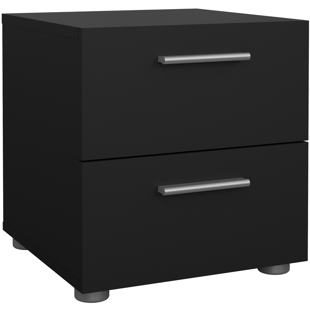 Florence 2 Drawer Black Bedside Table Image 2