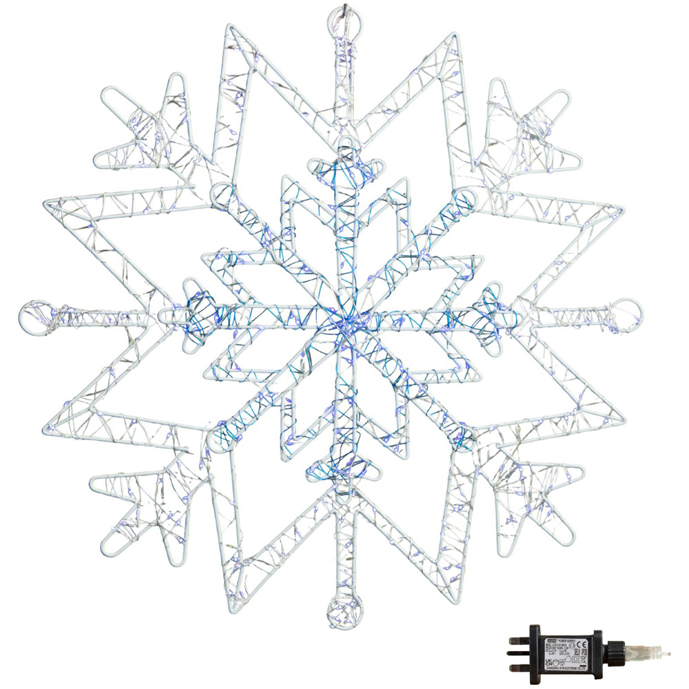 Samuel Alexander 260 Twinkling LED Light-Up Snowflake Dewdrop Silhouette Christmas Decoration 52cm Image 3
