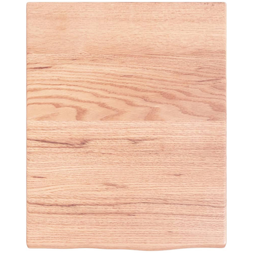 vidaXL 40cm Light Brown Treated Solid Oak Wood Floating Wall Shelf Image 3