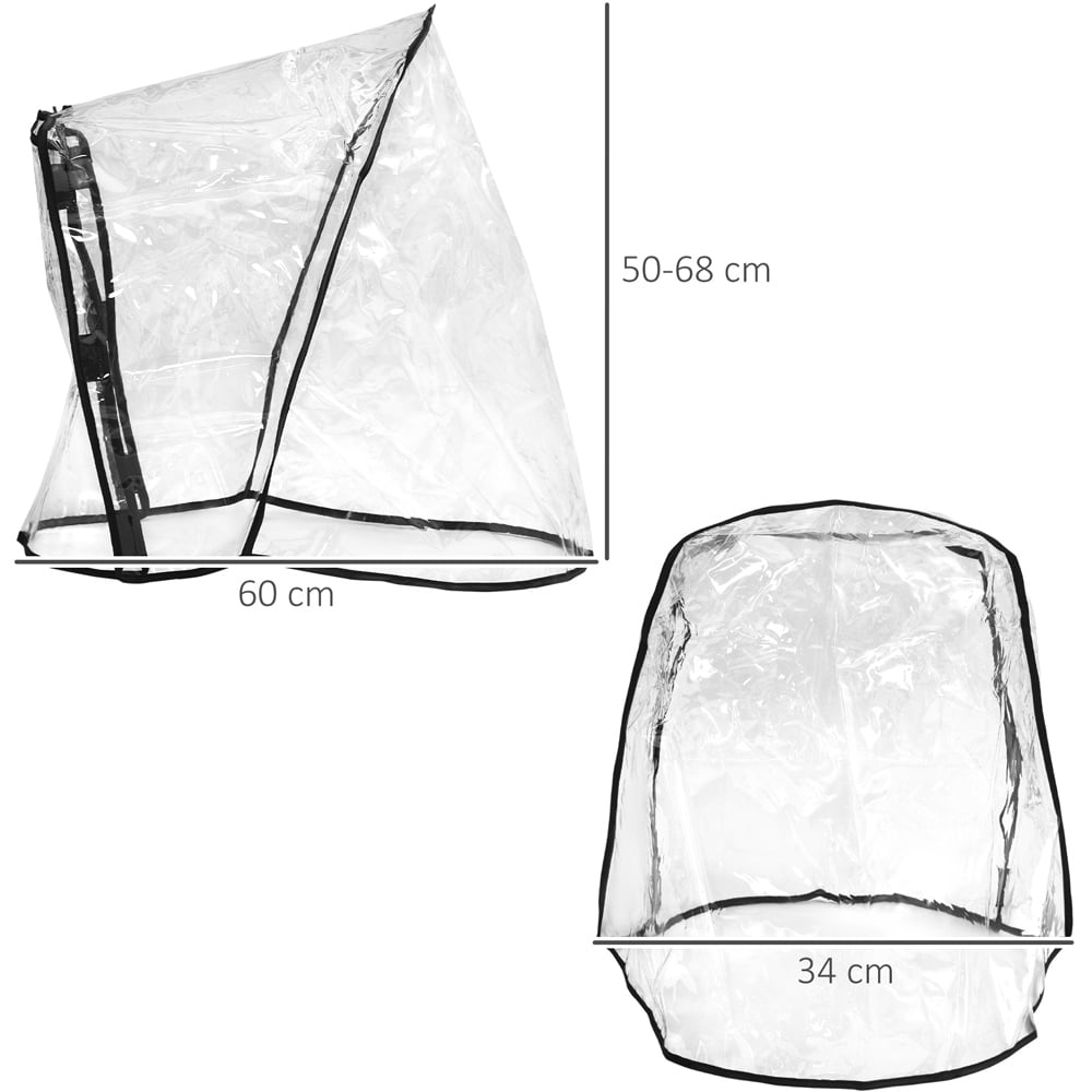 PawHut Dog Stroller Rain Cover Image 8