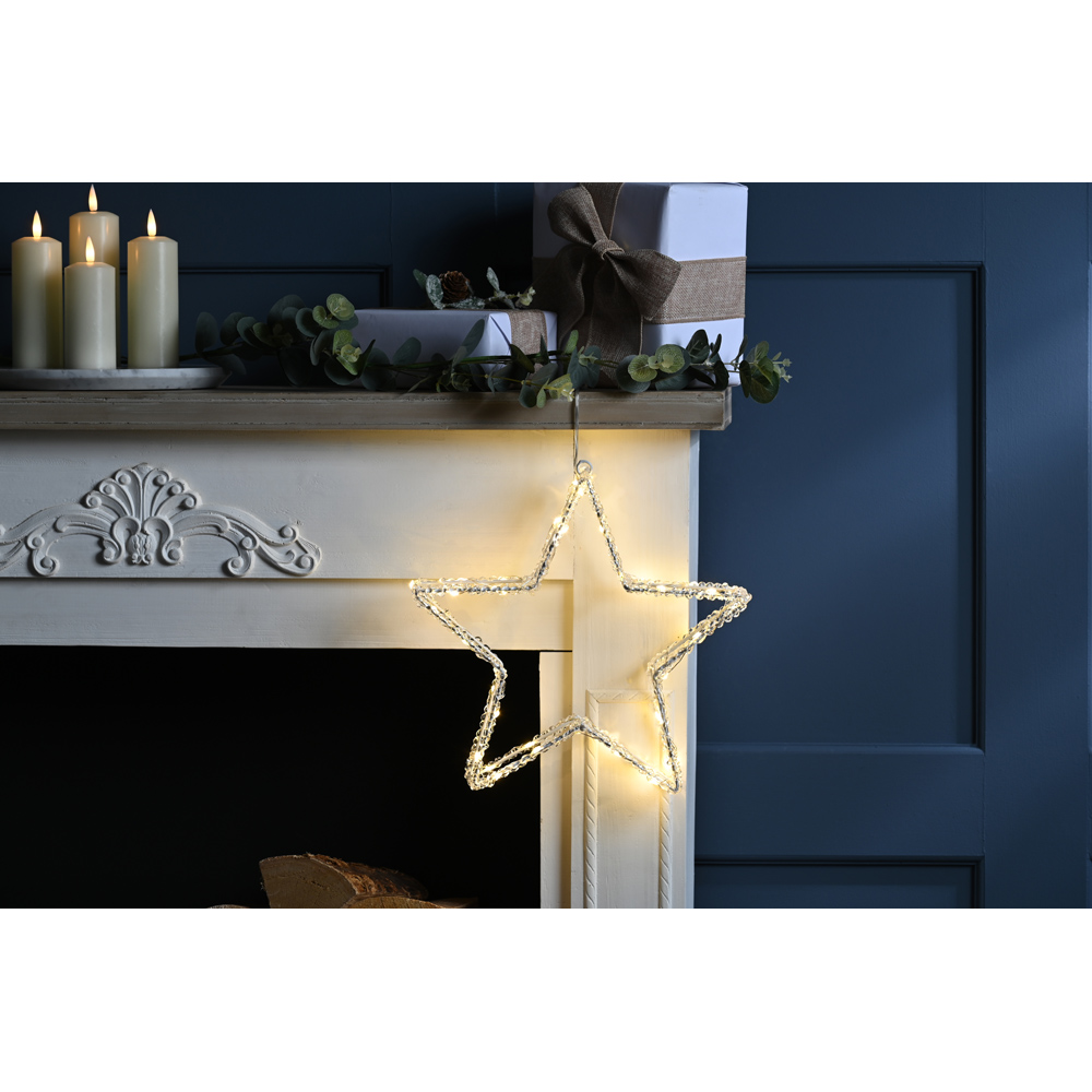 Festive Warm White LED Acrylic Star Christmas Decoration 31cm Image 2