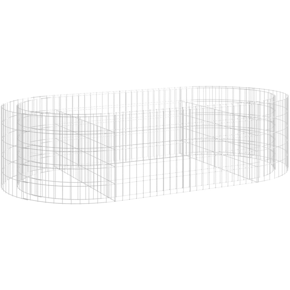 vidaXL Silver Galvanised Iron Gabion Raised Bed 200 x 100 x 50cm Image 1