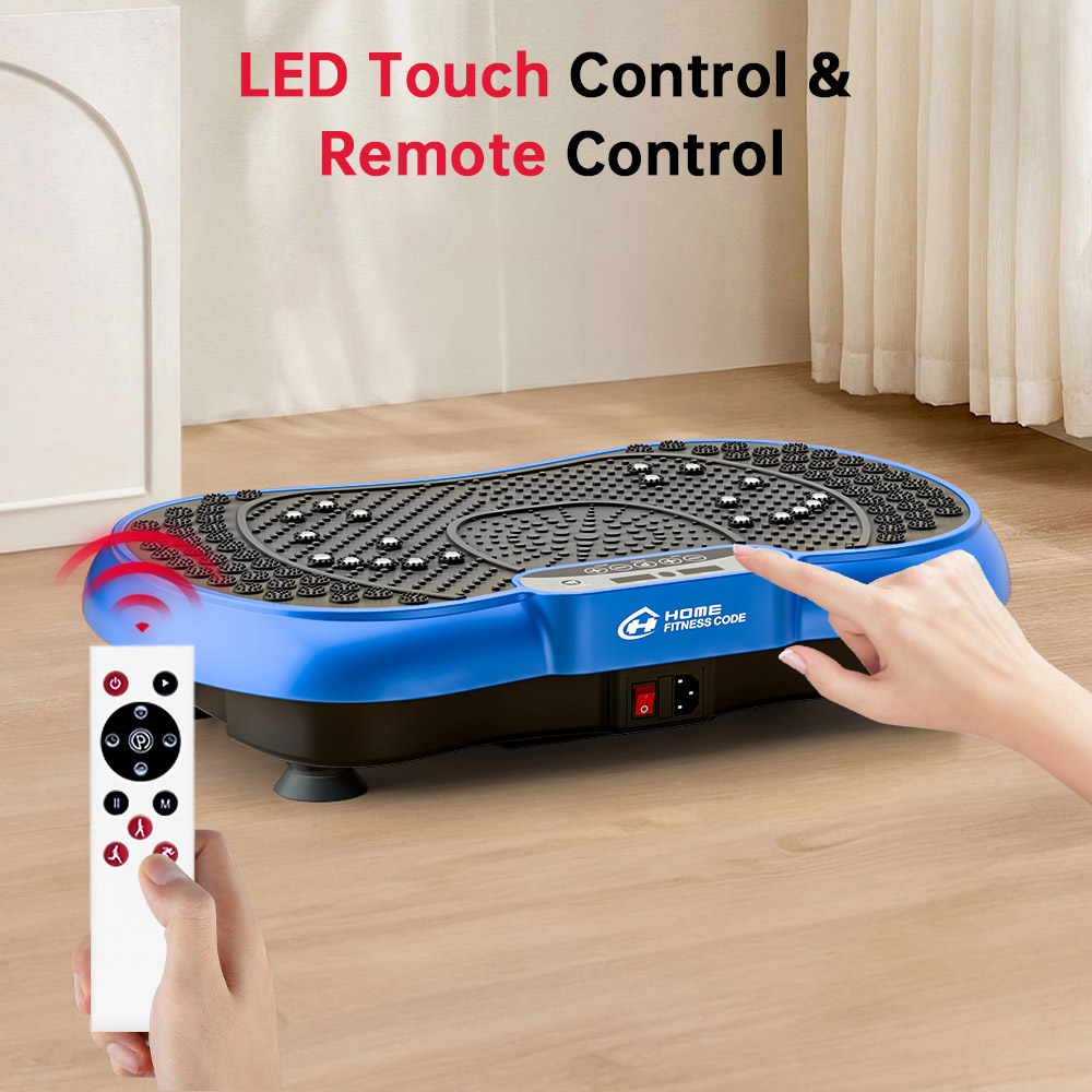 Rattrix Blue Vibration Plate Exercise Machine with Bluetooth Speaker and Resistance Bands Image 8