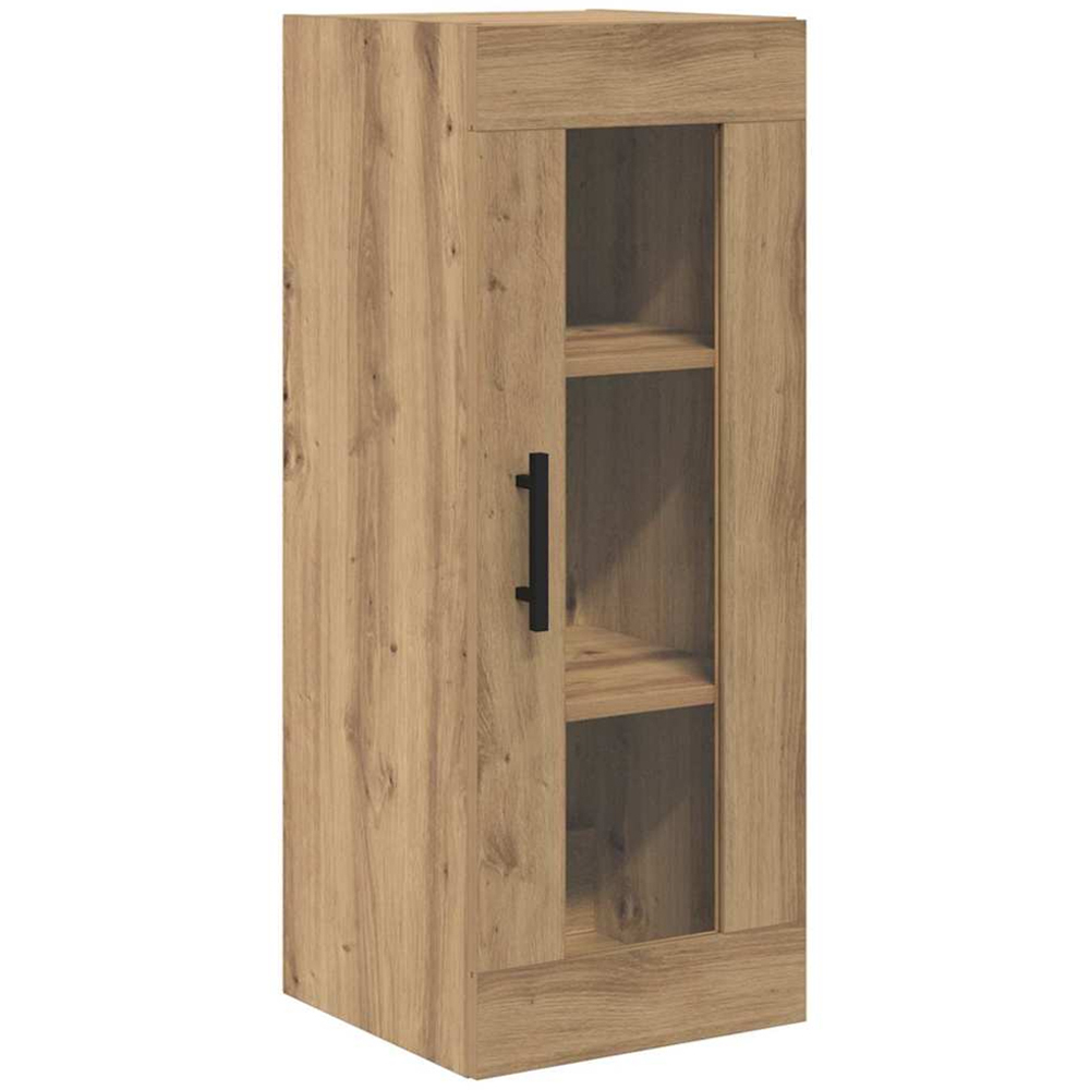vidaXL Single Glass Door 3 Drawer Artisan Oak Tall Slim Highboard Image 5