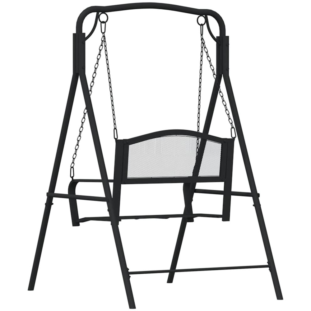 vidaXL 2 Seater Black Steel Swing Bench Image 5