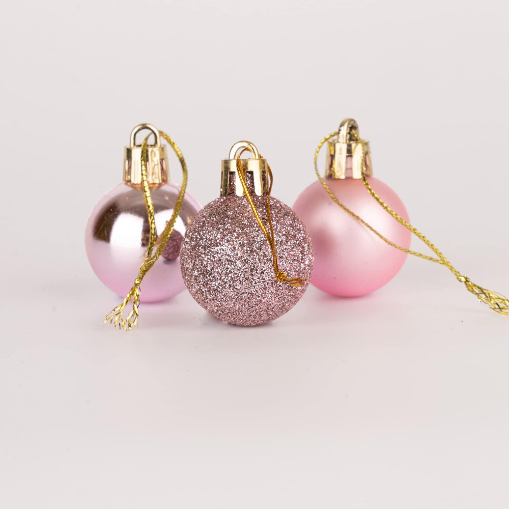 Shatchi 3cm Pale Pink Shatterproof Christmas Bauble 12 Pack Image 4