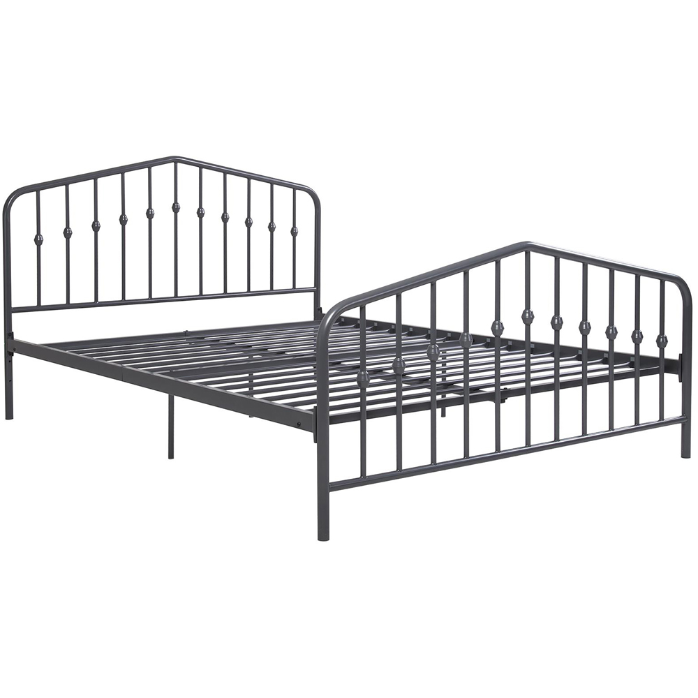 Novogratz Bushwick King Size Grey Metal Bed Frame Image 2
