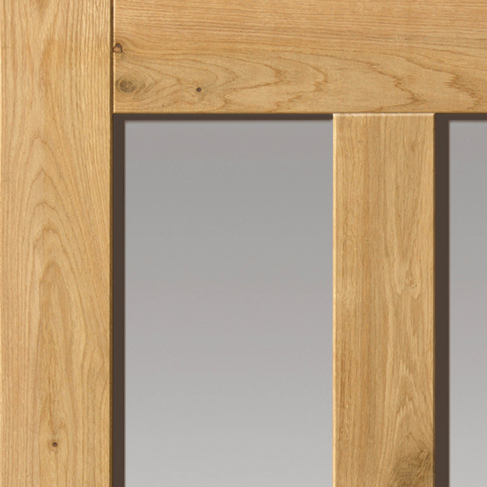 JB Kind Rustic Cottage Oak 4 Panel Glazed Internal Door 1981 x 762mm Image 3