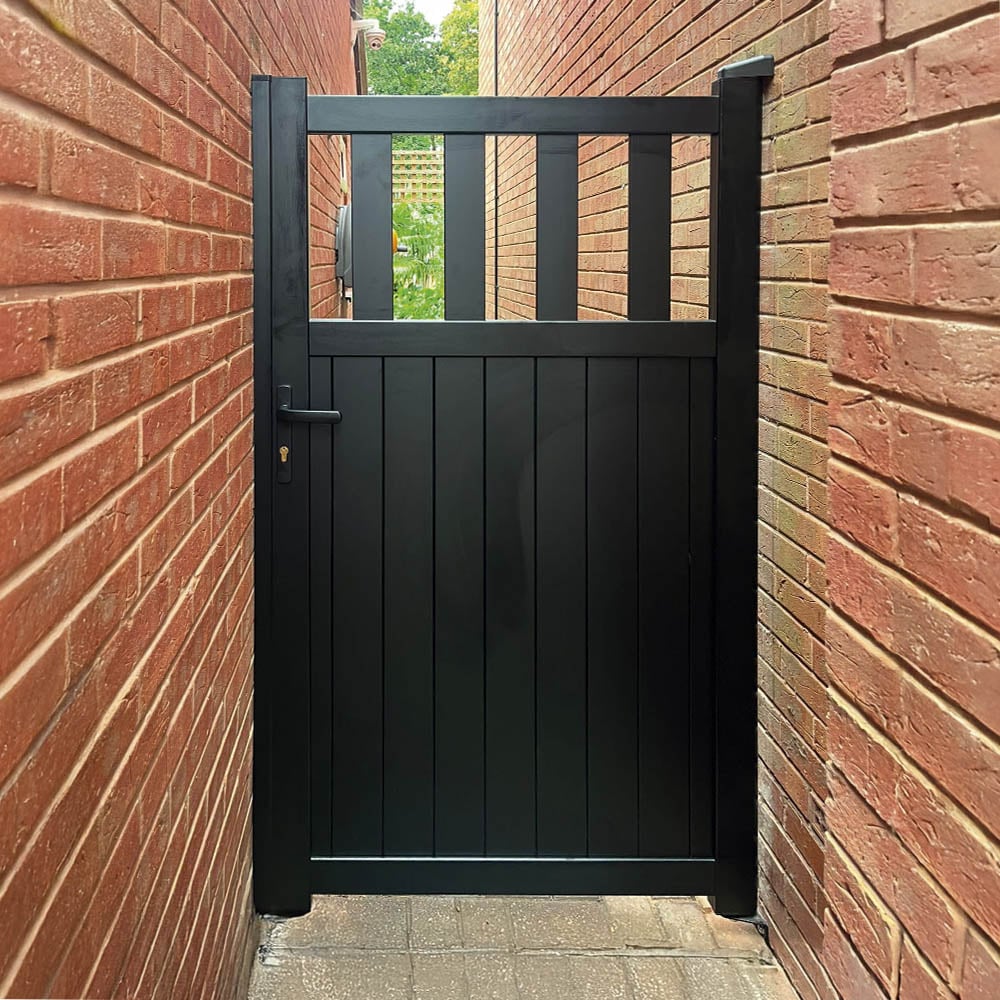 Readymade Gates Black Aluminium Vertical Mix Infill Pedestrian Gate 1800 x 1000mm Image 2