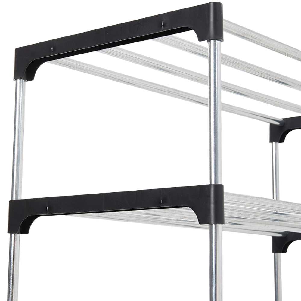 H&O Direct 10 Shelf Silver Metal Shoe Rack Image 4