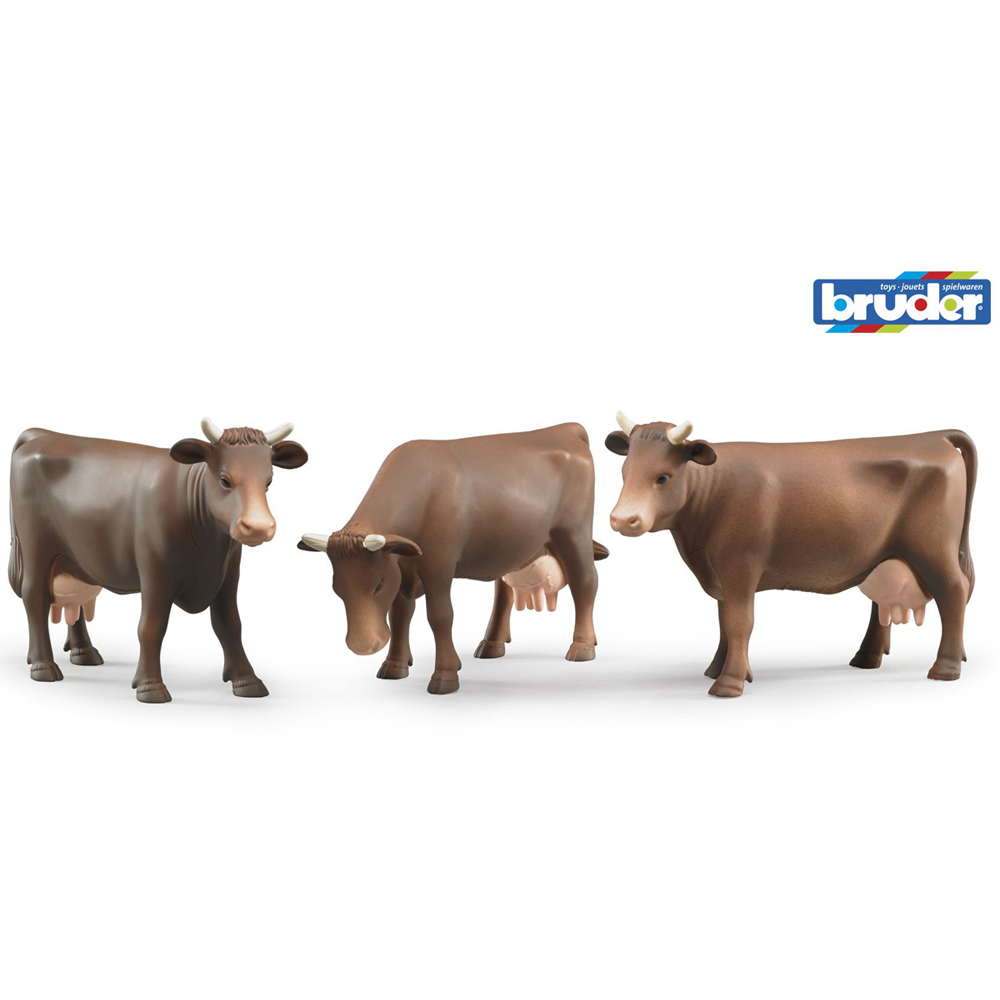 Bruder Brown Cow Figure with Right Left and Down 3 Position Head Image 6