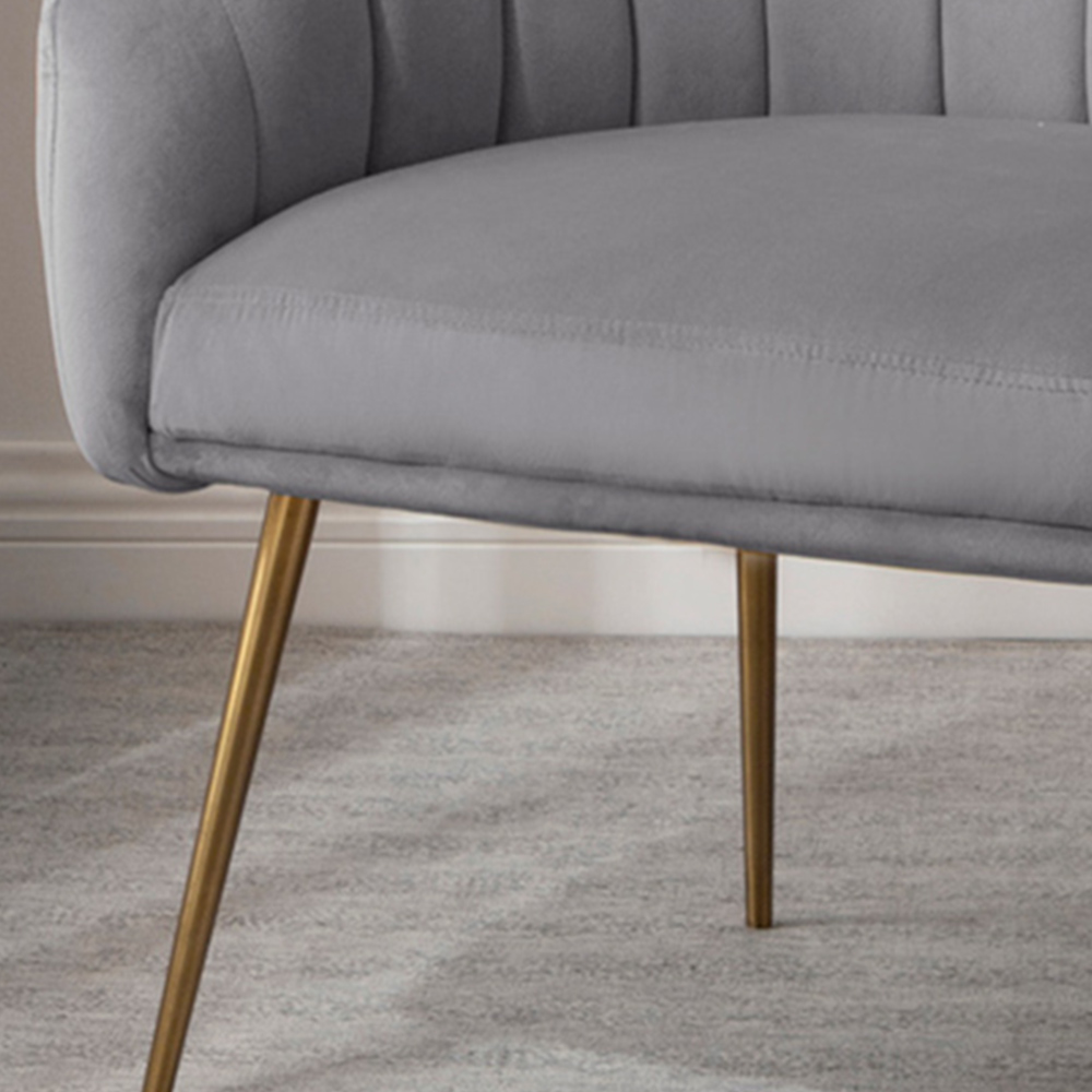 Artemis Home Helena Grey Velvet Accent Chair Image 2