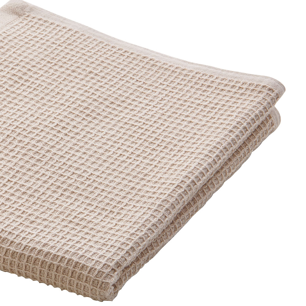 Wilko Waffle Textured Cotton Oatmeal Hand Towel Image 5