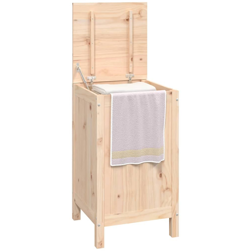vidaXL Solid Pine Wood Laundry Basket 44 x 44 x 66cm Image 3