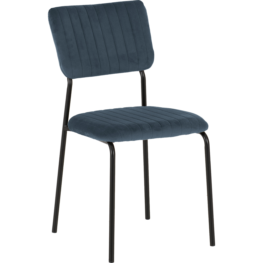 Seconique Sheldon Set of 4 Navy Blue Velvet Dining Chair Image 7