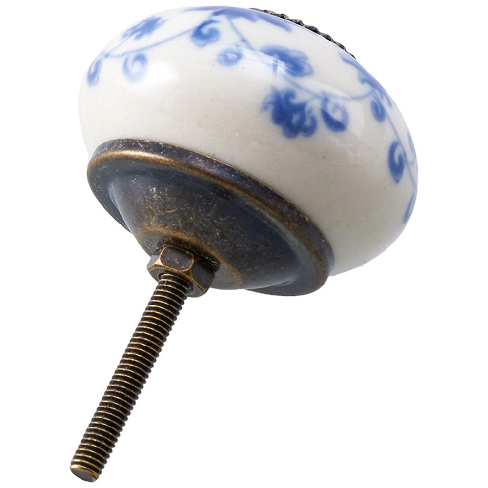 Living and Home Blue and White Porcelain Ceramic Furniture Knob 6 Pack Image 3