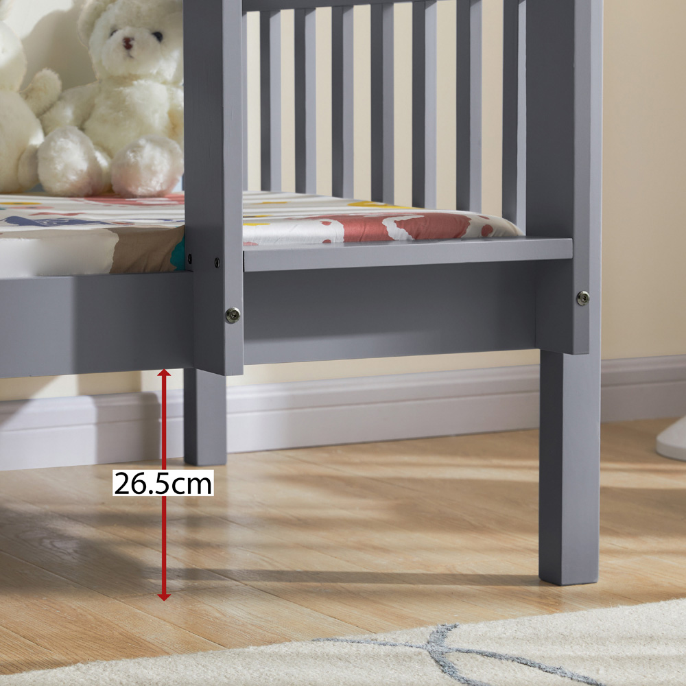 VIDA DESIGNS Milan Single Grey Bunk Bed with Foam Mattress Image 5